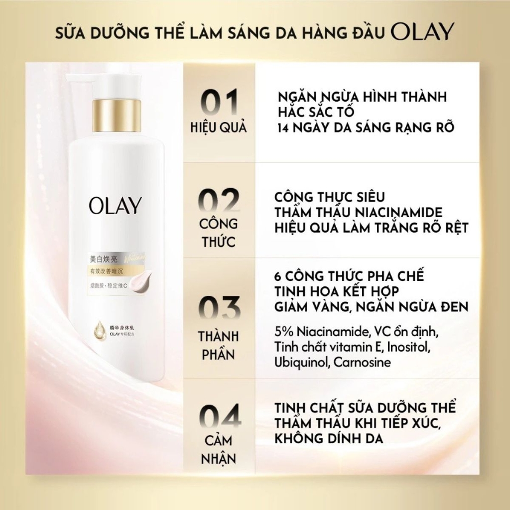 Dưỡng Thể OLAY Hương Nước Hoa Dưỡng Ẩm Sáng Mịn Mướt Da 260g