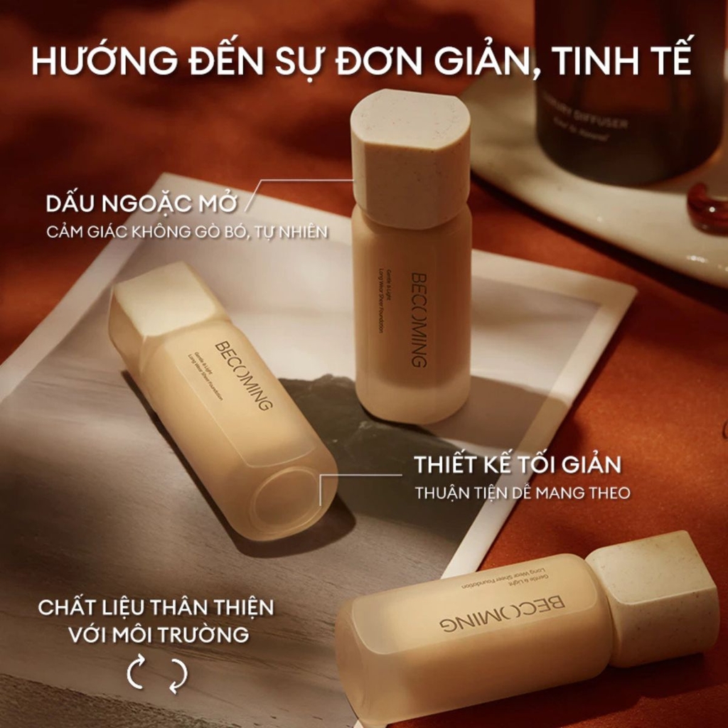 Kem Nền Dạng Lỏng BECOMING Mỏng Nhẹ Bền Màu Lâu Trôi Tự Nhiên Long Wear Sheer Foundation 12g