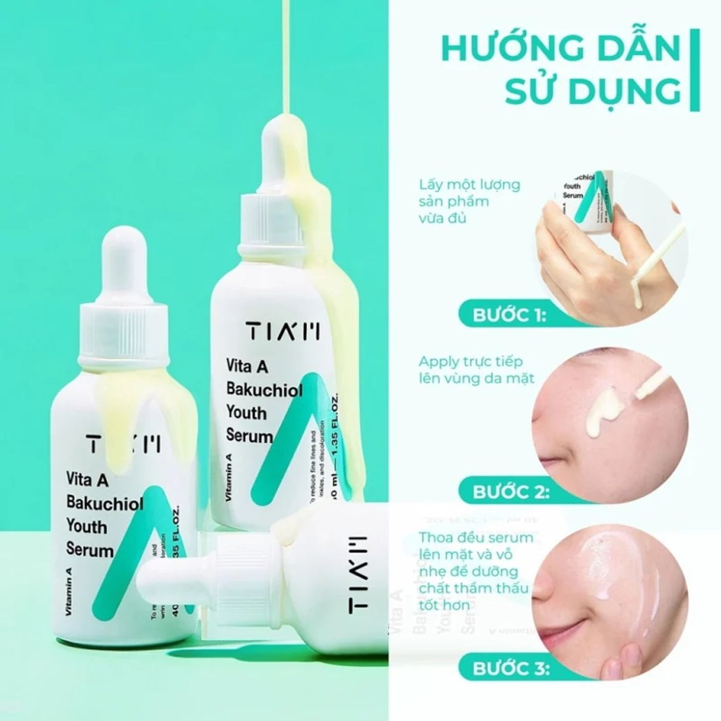 Serum TIAM Vita A Bakuchiol Youth Căng Bóng Trẻ Hóa Da Hàn Quốc 40ml