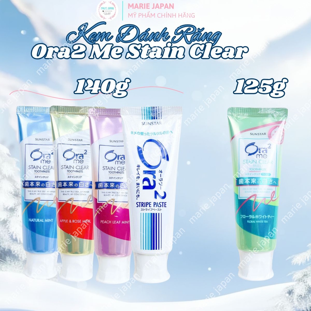 Kem Đánh Răng Ora2 Me Stain Clear Hỗ Trợ Làm Sạch & Chăm Sóc Răng Miệng Nhật Bản