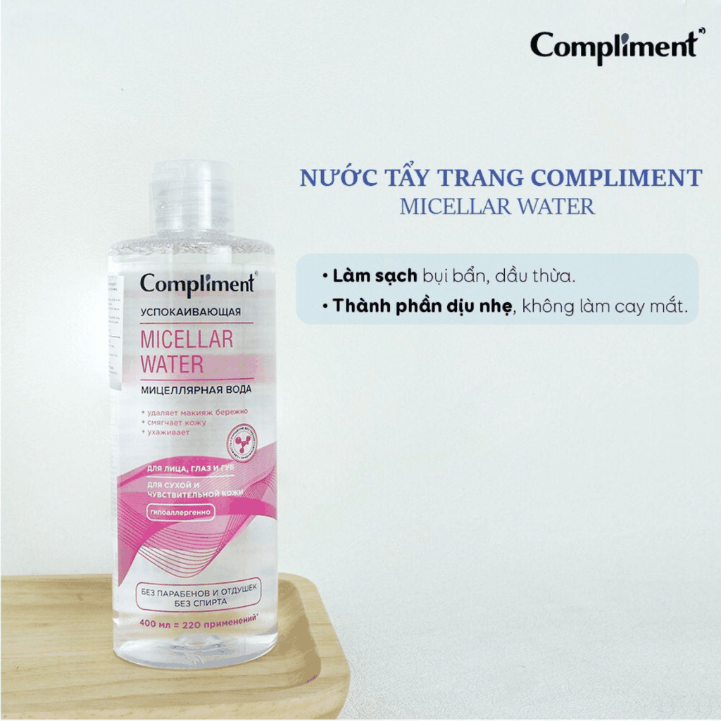 Nước Tẩy Trang Compliment Làm Sạch Sâu Dành Cho Mọi Loại Da Micellar Water Chai 400ml