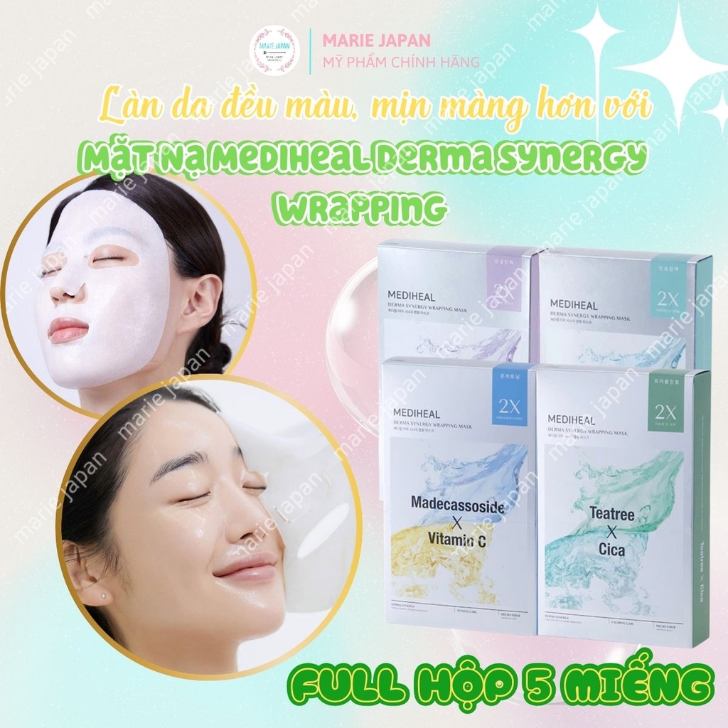 [HỘP 5 MIẾNG] Mặt Nạ Cao Cấp Mediheal Derma Synergy Wrapping Dưỡng Ẩm Sáng Da Hàn Quốc