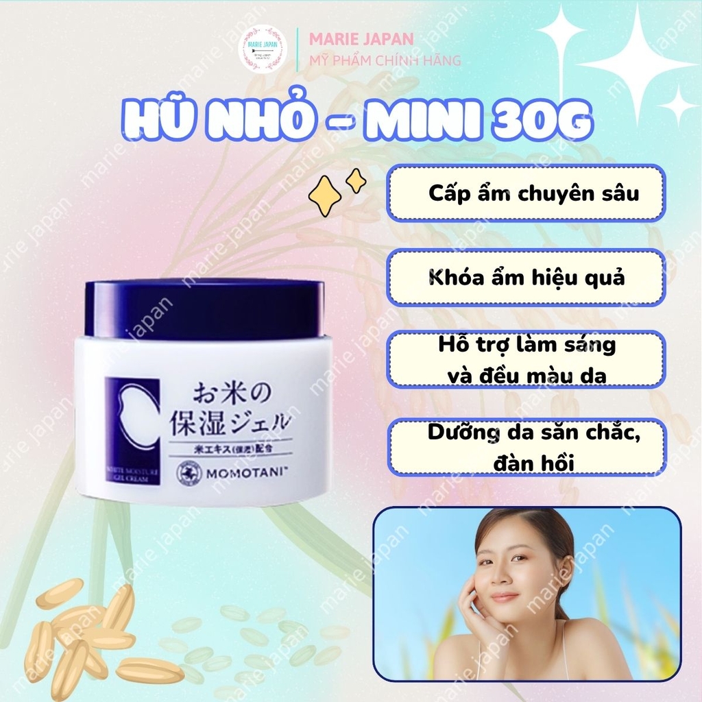 Kem Dưỡng Gạo Momotani White Moisture Gel Cấp Ẩm Dịu Nhẹ Dưỡng Trắng Da Mịn Màng Tự Nhiên Nhật Bản