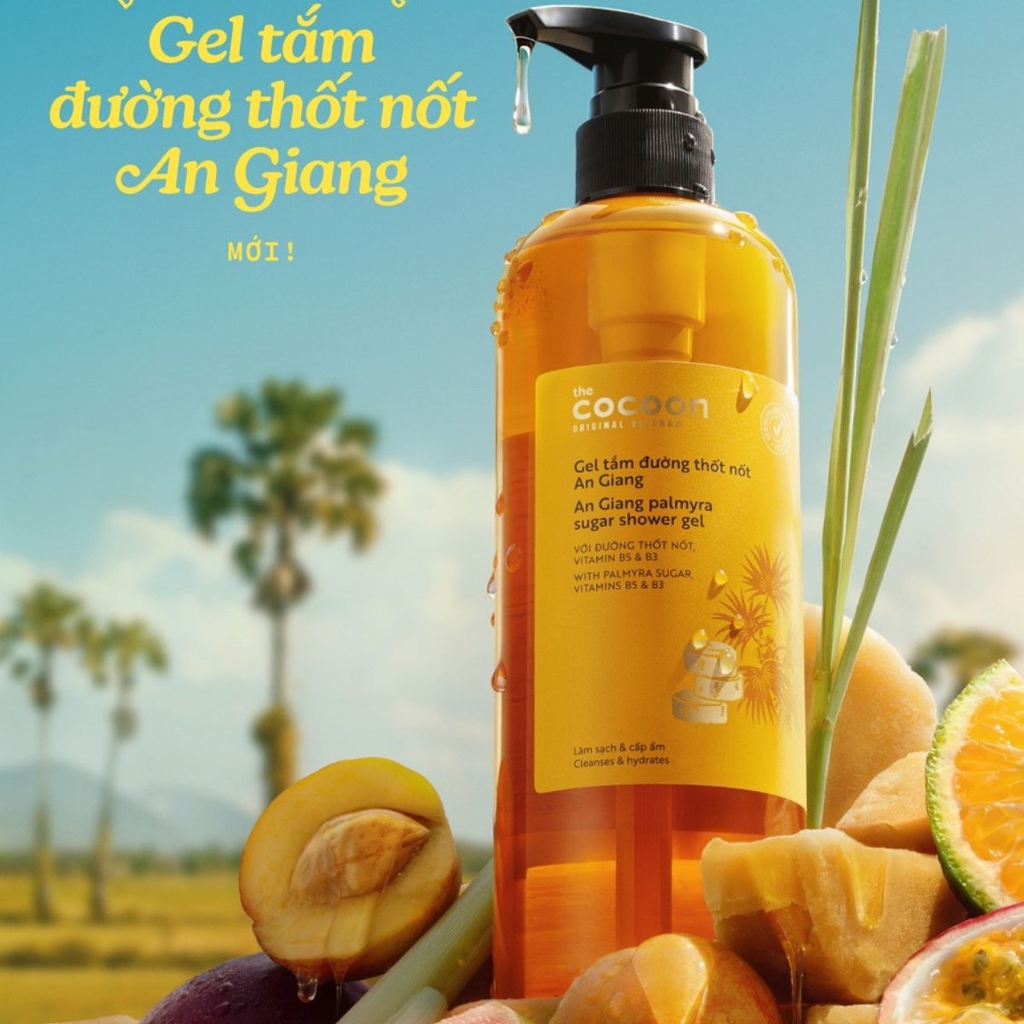 Combo 2 Món Cocoon  1 Gel Tắm Đường 500ml +  1 Tẩy Tế Bào Chết Body Đường Thôt Nốt An Giang 200ml