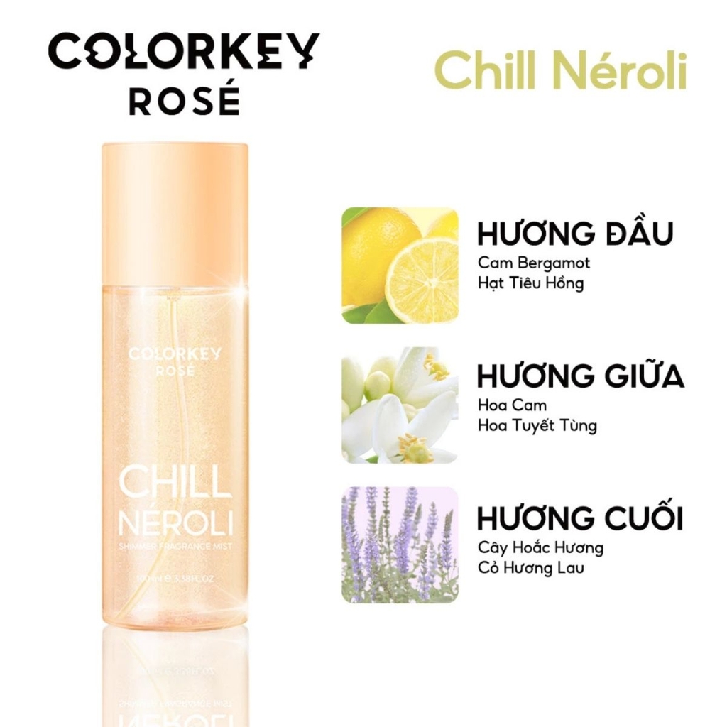 Xịt Thơm Toàn Thân Body Mist Colorkey Hương Thơm Lâu Ngọt Ngào Nhẹ Nhàng Thanh Mát 100ml
