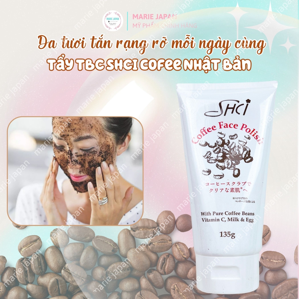 Tẩy Tế Bào Chết Mặt SHCI Coffee Sạch Sâu Ngừa Mụn Sáng Mịn Tự Nhiên Nhật Bản 135g