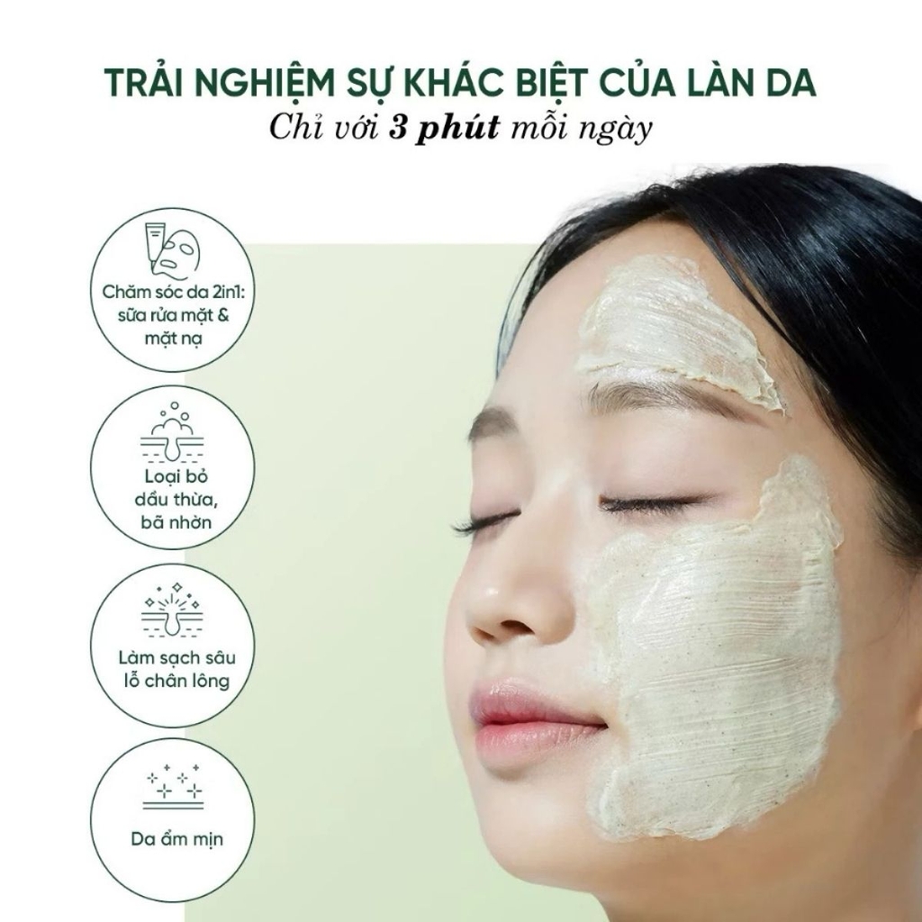 Sữa Rửa Mặt 2IN1 Dewdap Sạch Sâu Dưỡng Ẩm Mềm Mịn Cho Da Dầu Mụn Nhạy Cảm Cicatea Pore & Sebum Pack Cleanser Hàn Quốc