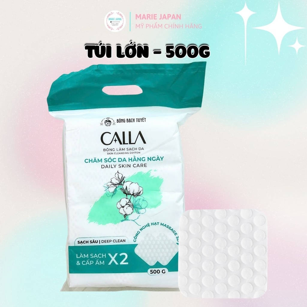 Bông Tẩy Trang Calla Bông Bạch Tuyết Siêu Mềm Mịn Sạch Sâu Cấp Ẩm An Toàn Cho Da