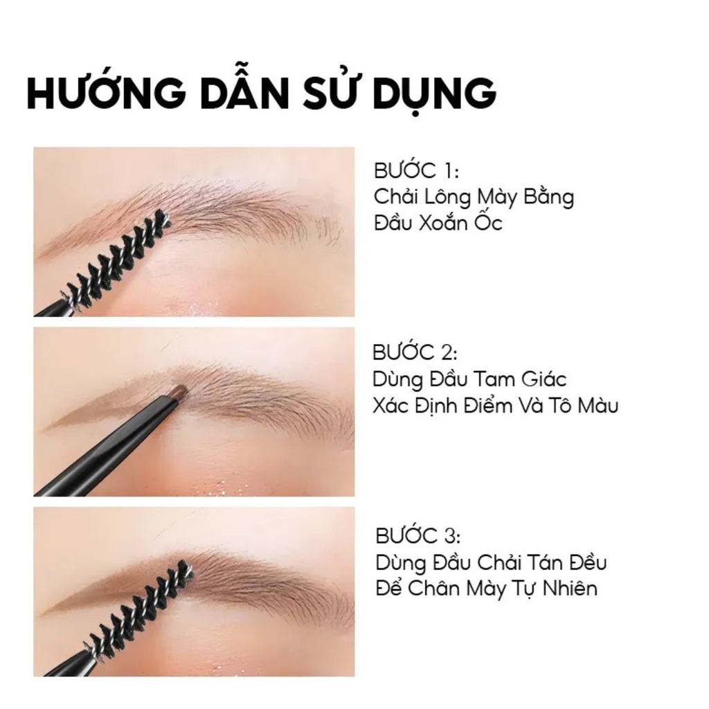 Chì Kẻ Mày Colorkey Hai Đầu Sắc Nét Chống Nước Lâu Trôi  Sketch Eyebrow Pencil 0.7g