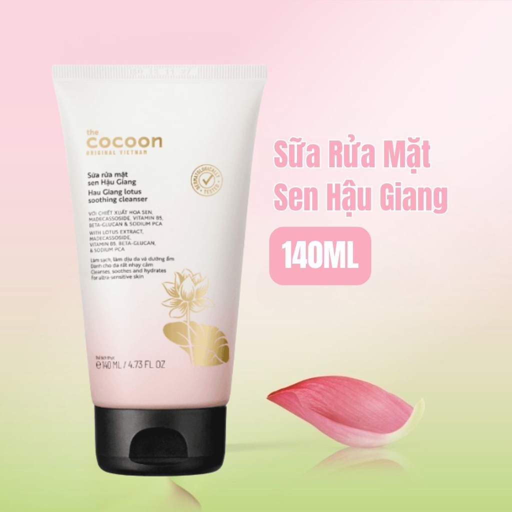 Sữa Rửa Mặt Sen Hậu Giang Cocoon Sạch Sâu Cấp Ẩm Làm Dịu Da Nhạy Cảm