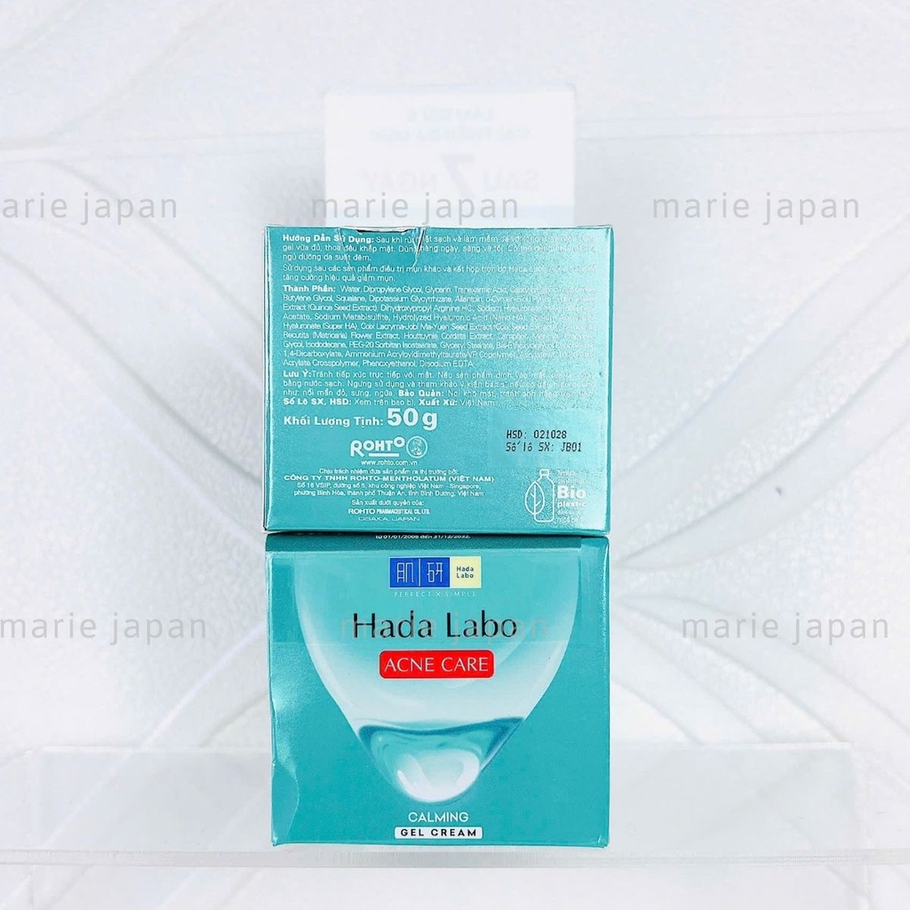 Gel Hada Labo Acne Care Calming Dưỡng Ẩm Sáng Khỏe Cho Da Dầu Mụn Nhạy Cảm 50g