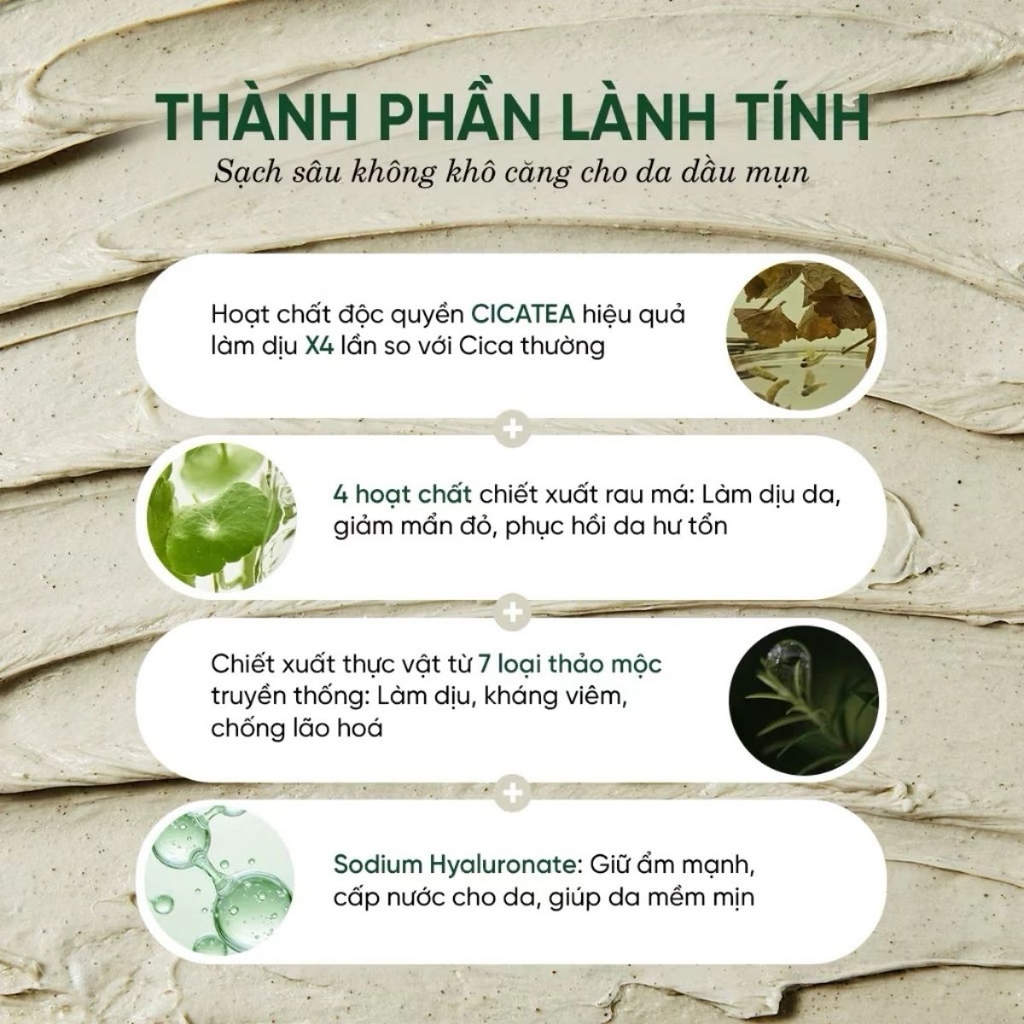 Sữa Rửa Mặt 2IN1 Dewdap Sạch Sâu Dưỡng Ẩm Mềm Mịn Cho Da Dầu Mụn Nhạy Cảm Cicatea Pore & Sebum Pack Cleanser Hàn Quốc