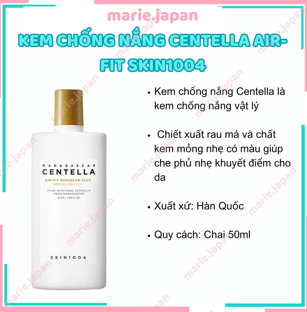 Kem Chống Nắng Skin1004 Madagascar Centella Air-fit Suncream SPF50+ Tuýp 50ml