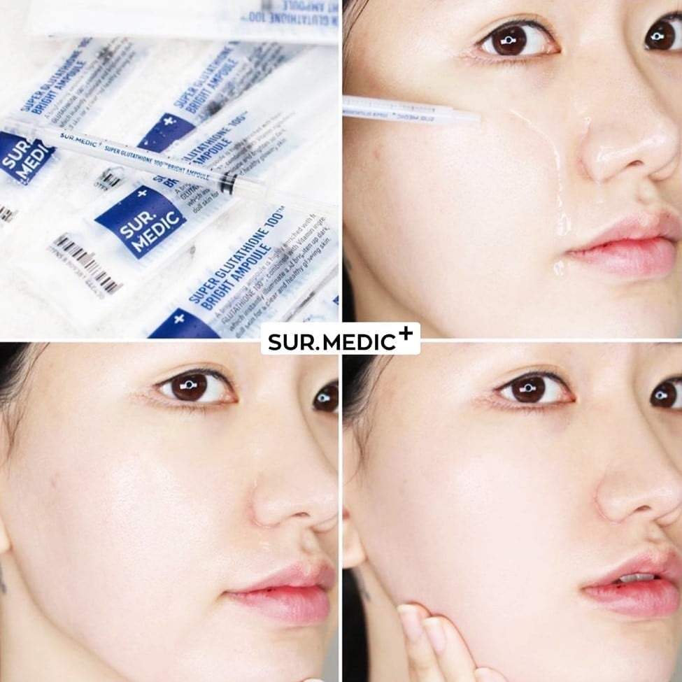 Tinh Chất Truyền Trắng Sur.Medic Dưỡng Trắng Bật Tông Super Glutathione Bright Ampoule Mẫu Mới