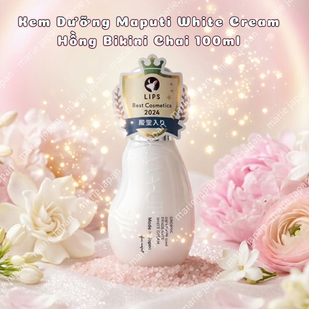 Kem Dưỡng Maputi White Cream Dưỡng Sáng Mềm Ẩm Mịn Vùng Da Nhạy Cảm Nhật Bản 100ml