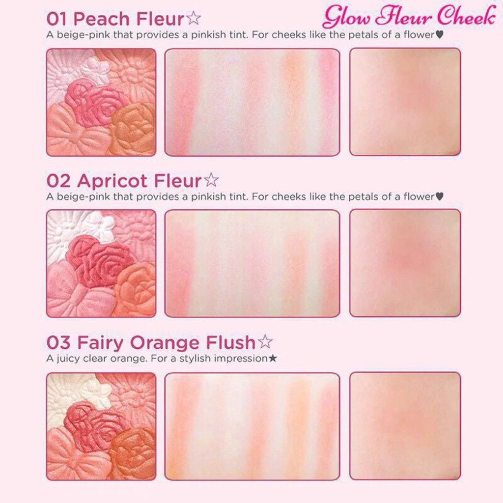 Phấn Má Hồng Ánh Nhũ Canmake Glow Fleur Cheeks Nhật Bản 6.3g