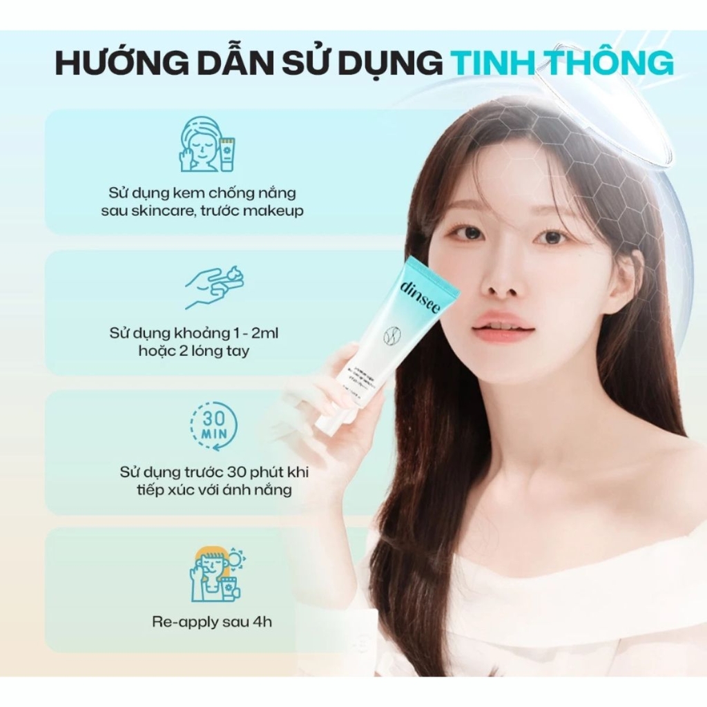 Kem Chống Nắng  Dinsee Premium Nâng Tone Triệt Sắc Ráo Mịn Vegan Tone Up Sunscreen SPF50+ PA++++ Hàn Quốc 50ml