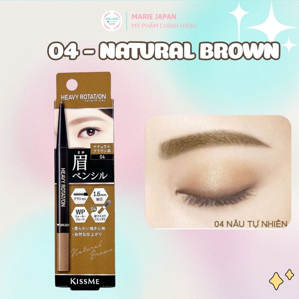 Chì Kẻ Mày 2 Đầu Kiss Me Heavy Rotation Tự Nhiên Sắc Nét Chống Lem Trôi Eyebrow Pencil & Powder Nhật Bản