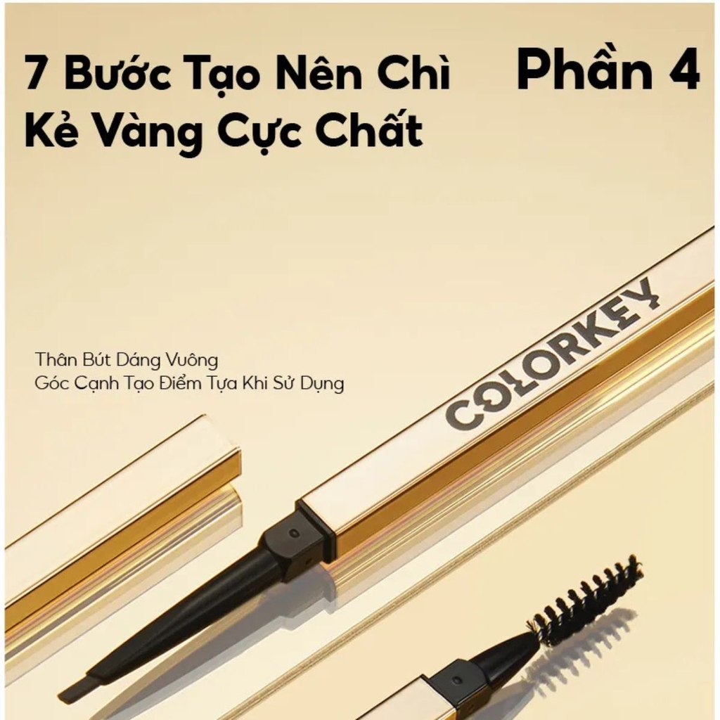 Chì Kẻ Mày Colorkey Hai Đầu Sắc Nét Chống Nước Lâu Trôi  Sketch Eyebrow Pencil 0.7g