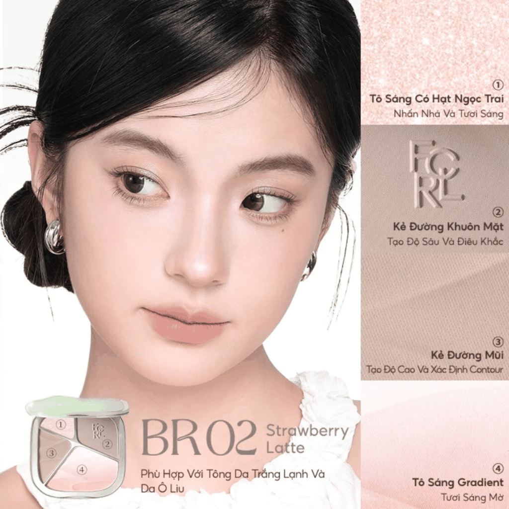 Bảng Tạo Khối Và Bắt Sáng Focallure Đa Năng Lâu Trôi Color Highlighter Contour Palette F86
