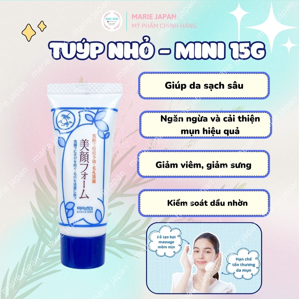 Sữa Rửa Mặt Ngăn Ngừa Mụn Meishoku Bigan Facial Wash Sạch Sâu Hạn Chế Mụn Dịu Nhẹ Cho Da Nhật Bản