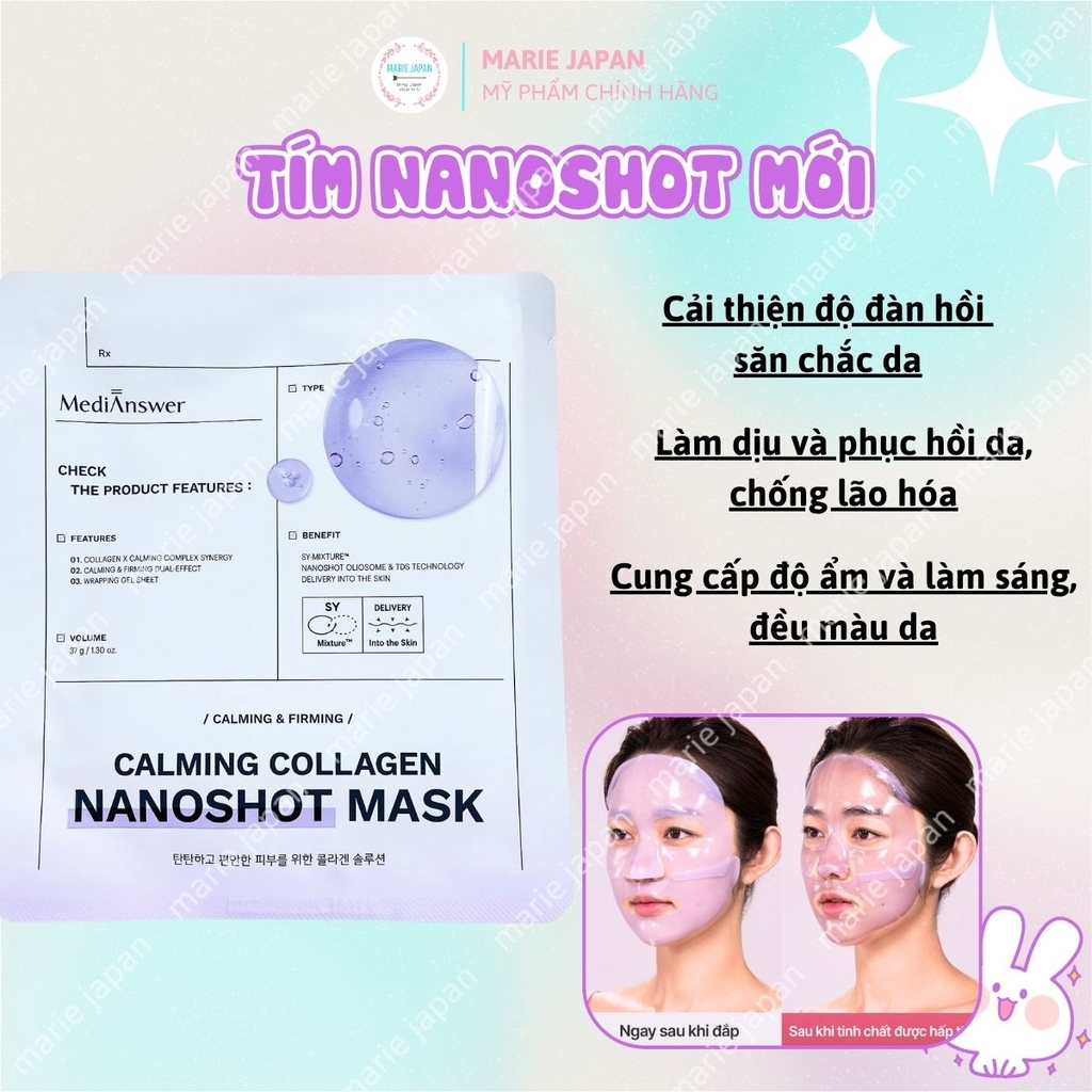 Mặt Nạ Thạch MediAnswer Collagen Cấp Ẩm Sâu Tăng Đàn Hồi Căng Mịn Da Hàn Quốc Hộp 5 Miếng