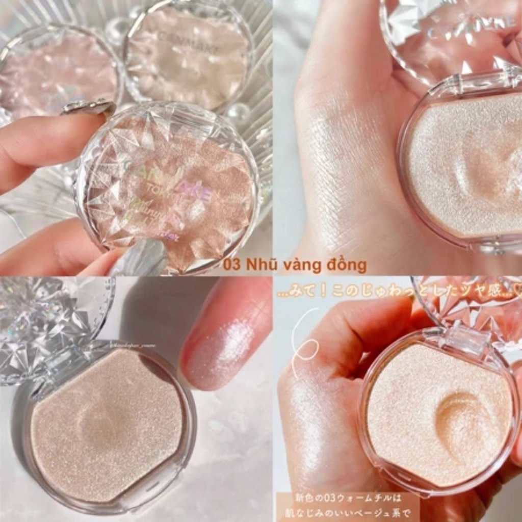 Highlight Dạng Kem Canmake Munyutto Bắt Sáng Ngọc Trai Siêu Mịn Lâu Trôi Nhật Bản 3.8g