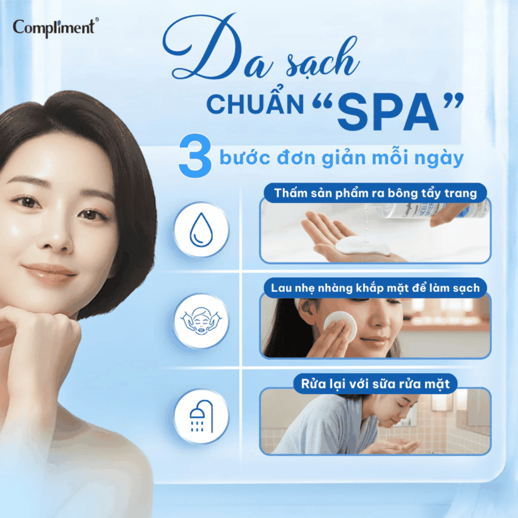 Nước Tẩy Trang Compliment Làm Sạch Sâu Dành Cho Mọi Loại Da Micellar Water Chai 400ml