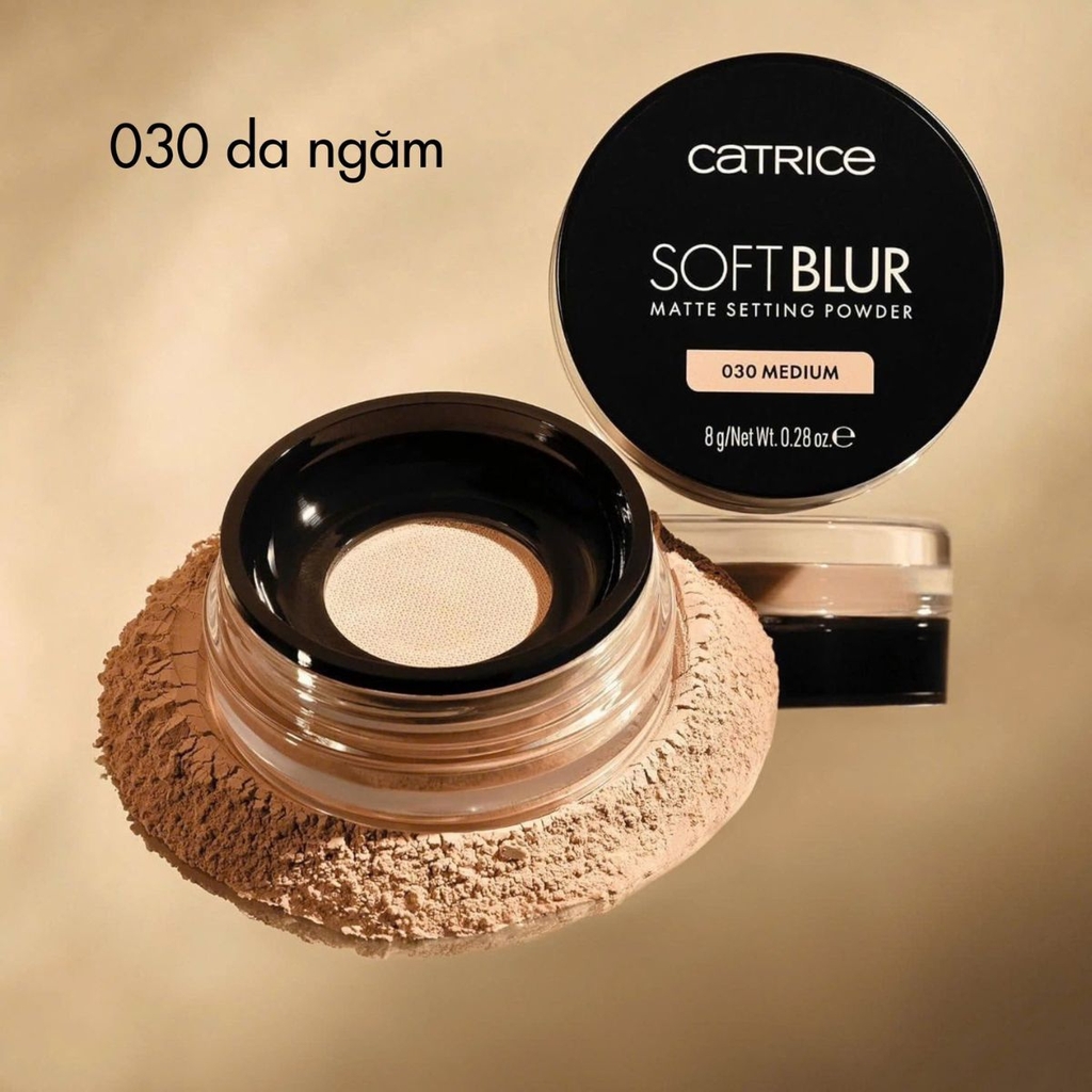 Phấn Phủ Catrice Soft Blur Mỏng Nhẹ Kiềm Dầu Tự Nhiên Matte Setting  Powder 8g - TẶNG BÔNG PHẤN CATRICE