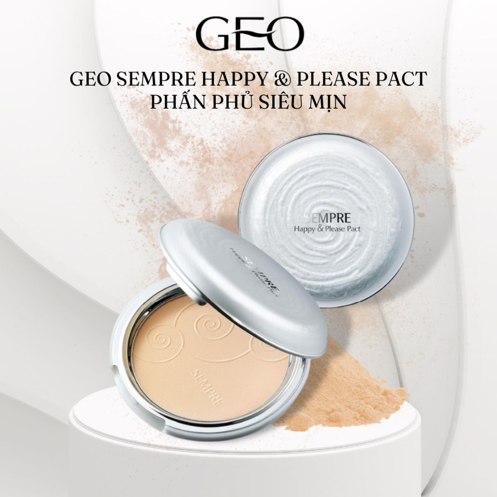 Phấn Phủ Catalina Geo Sempre /Catalina Happy & Please Pact Siêu Mịn Kiềm Dầu  Khô Thoáng Tự Nhiên Hàn Quốc 22g