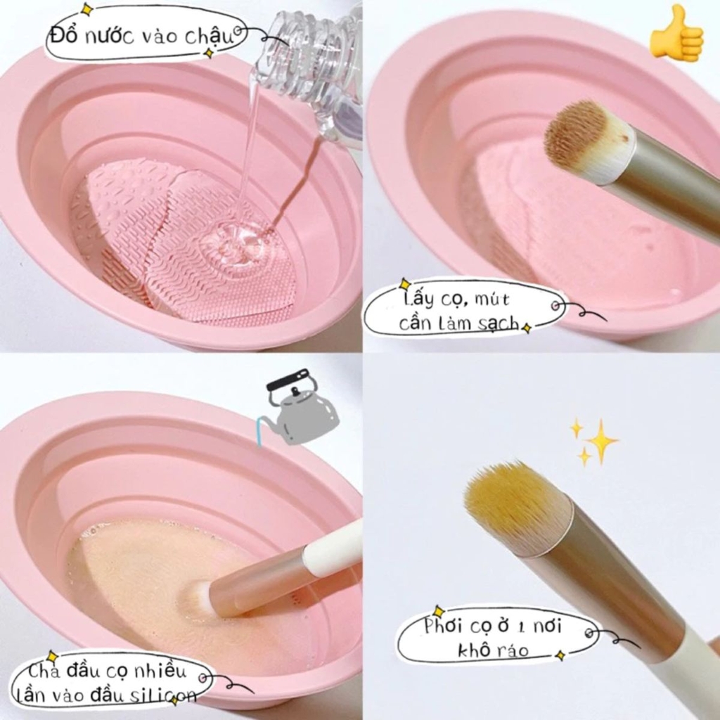 Chậu Làm Sạch Cọ & Giỏ Treo Phơi Khô Cọ Trang Điểm Jary