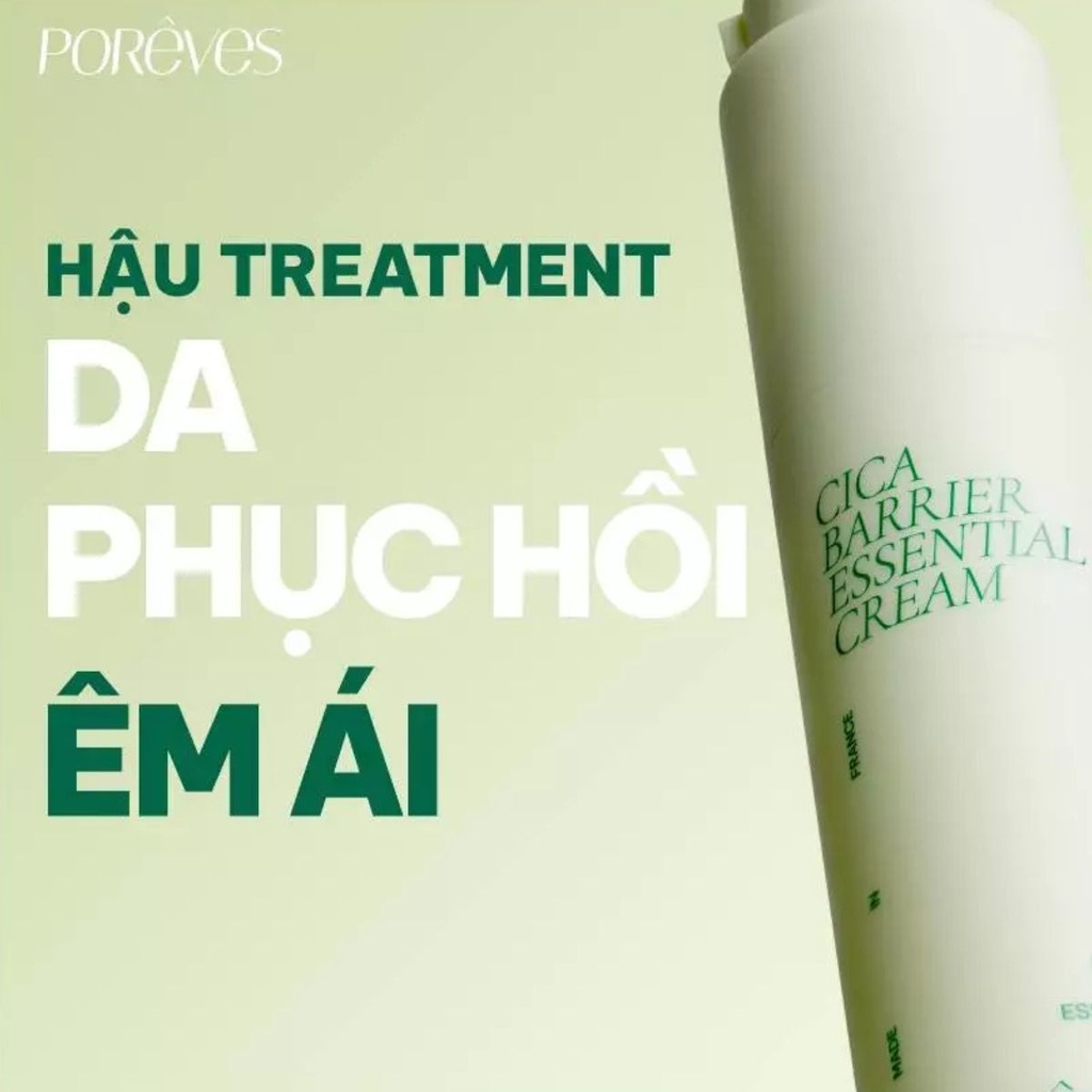 Kem Dưỡng Porêves Cica Barrier Essential Dưỡng Ẩm Phục Hồi Làm Dịu Da Chai 50ml