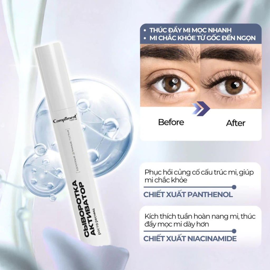 Serum Dưỡng Mi Compliment Chắc Khỏe Mi Giảm Gãy Rụng Cong Tự Nhiên 12ml