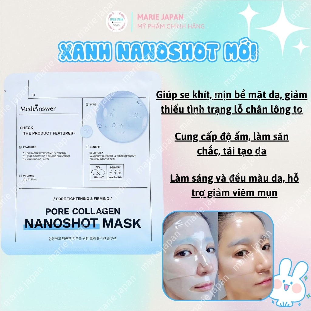 Mặt Nạ Thạch MediAnswer Collagen Cấp Ẩm Sâu Tăng Đàn Hồi Căng Mịn Da Hàn Quốc Hộp 5 Miếng