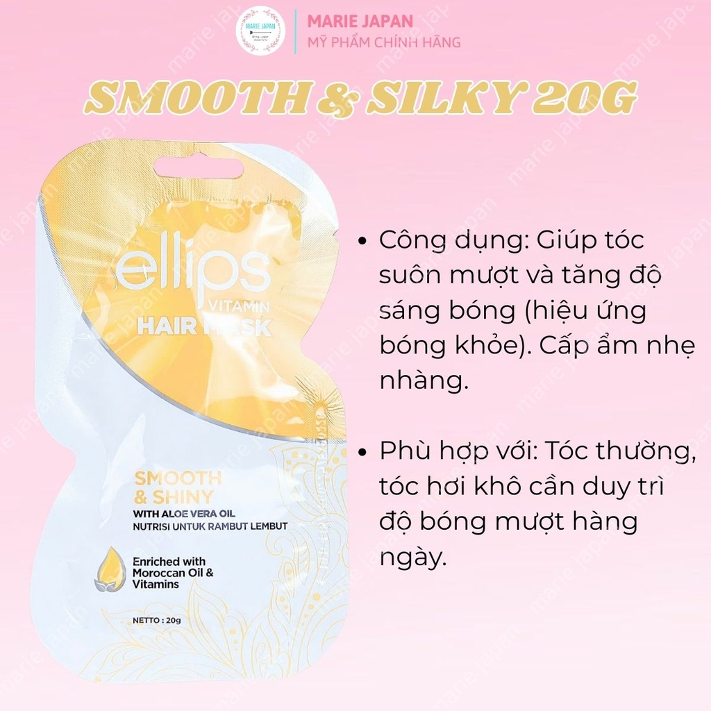 Kem Ủ Tóc Ellips Vitamin Hair Mask Phục Hồi Hư Tổn Dưỡng Tóc Óng Mượt