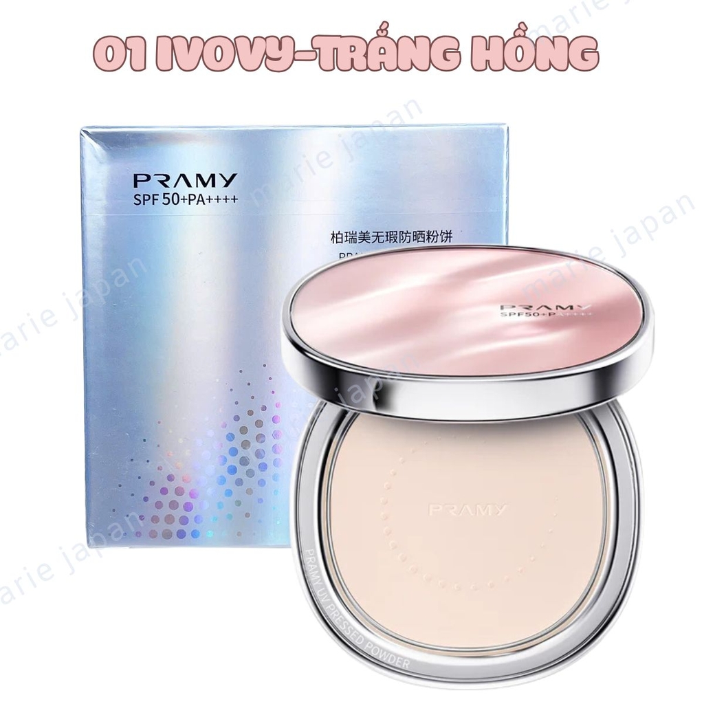 Phấn Phủ Nén Pramy Chống Nắng  Kiềm Dầu Mỏng Mịn Tự Nhiên Sheer UV Pressed Powder 7g