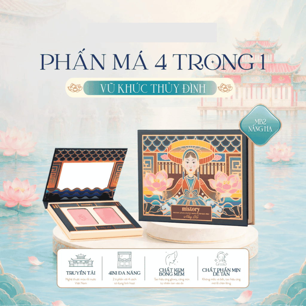 [MUA 2 TẶNG 1] Phấn Má Mistory 4in1 Vũ Khúc Thủy Đình Hiệu Ứng Căng Bóng Sáng Da 6g-TẶNG GƯƠNG LOAN Ổ