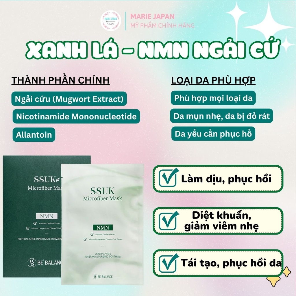 Mặt Nạ Vải Vi Sợi Be’Balance Micro Fiber Cấp Ẩm Làm Dịu Da Phục Hồi Tổn Thương Hàn Quốc FULL Hộp 10 Miếng