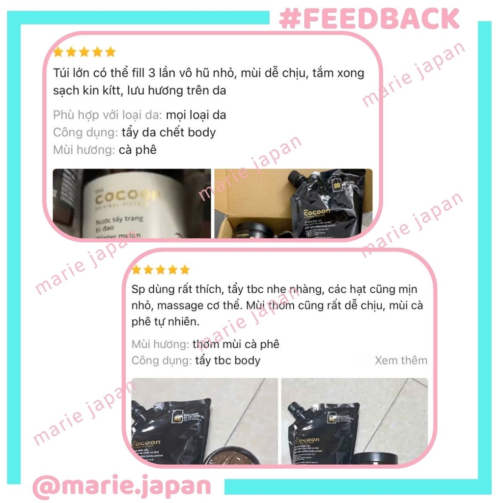 Combo Cocoon Tẩy Tế Bào Chết Body Cà Phê 200ml - Túi Refill 600ml