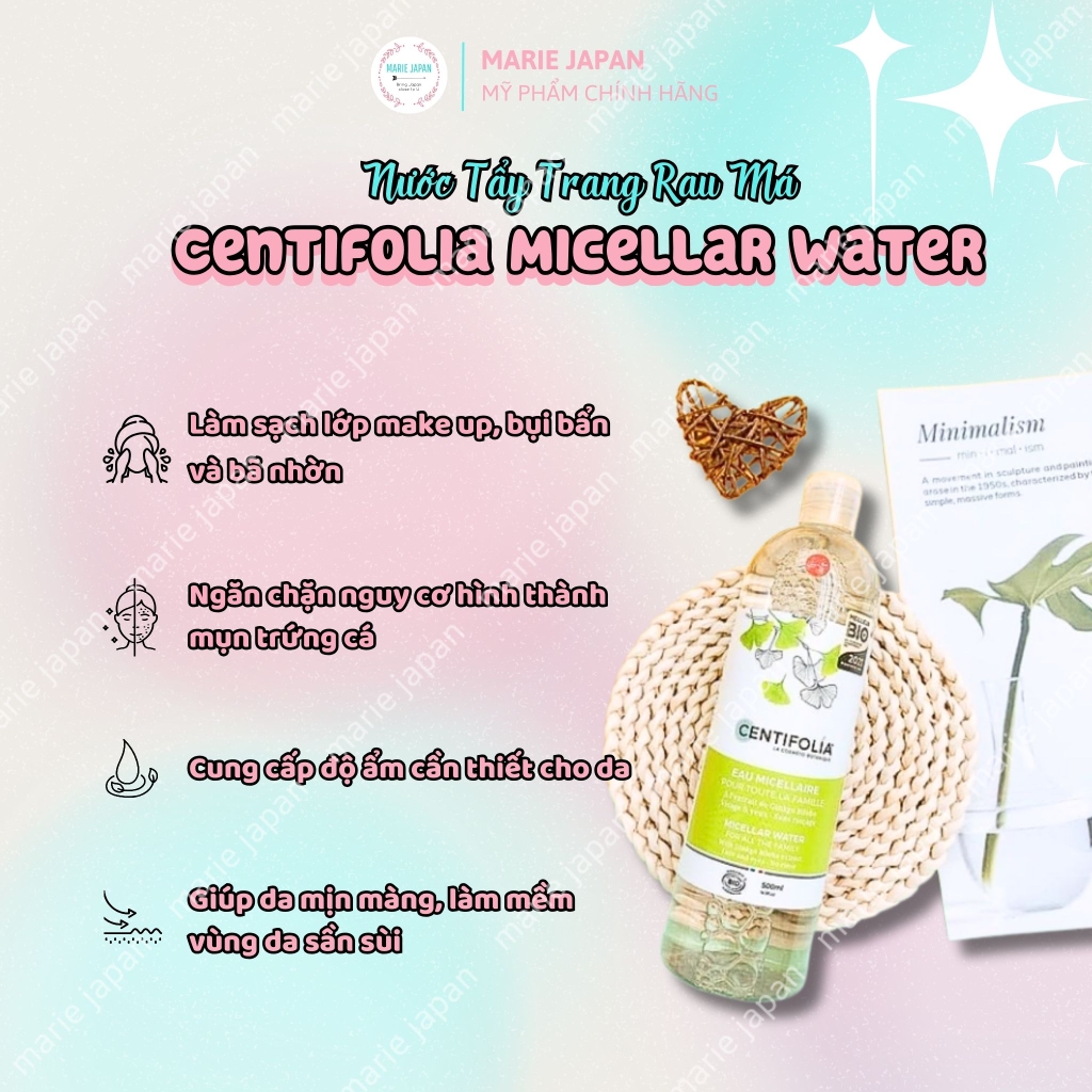 Nước Tẩy Trang Centifolia Micellar Water Chai 500ml