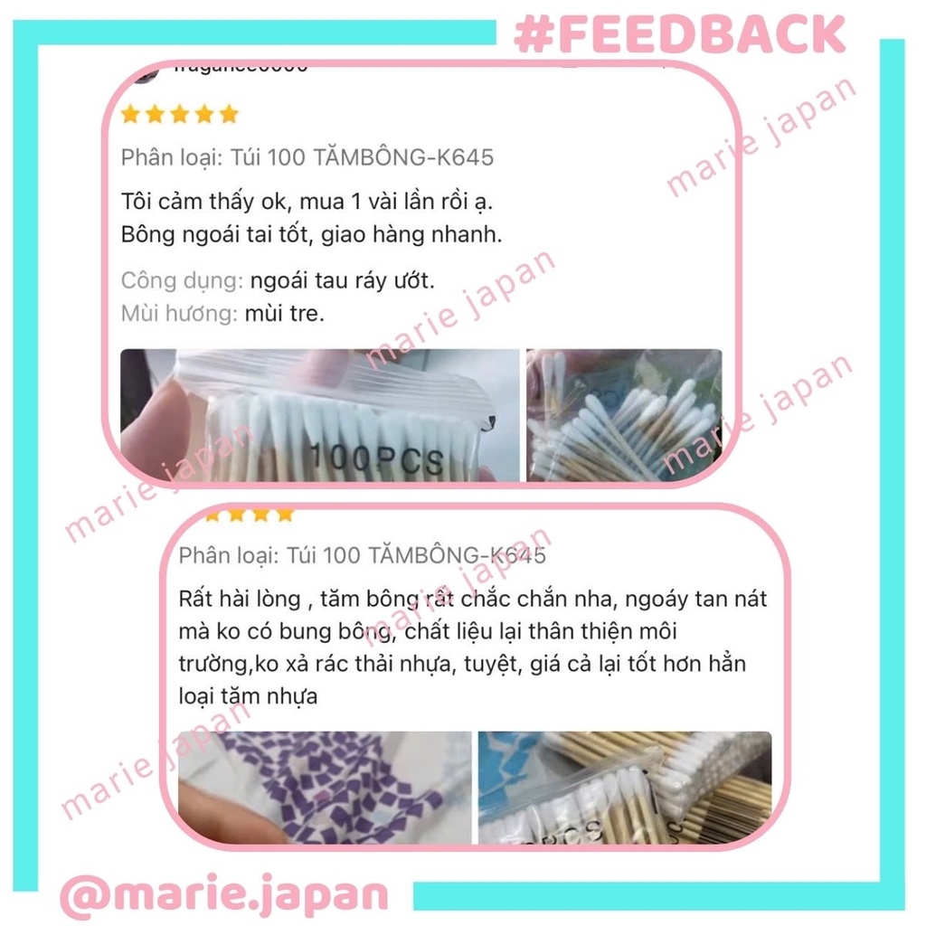 Tăm Bông Thân Gỗ Tự Nhiên Đa Năng Tiện Lợi An Toàn Vệ Sinh