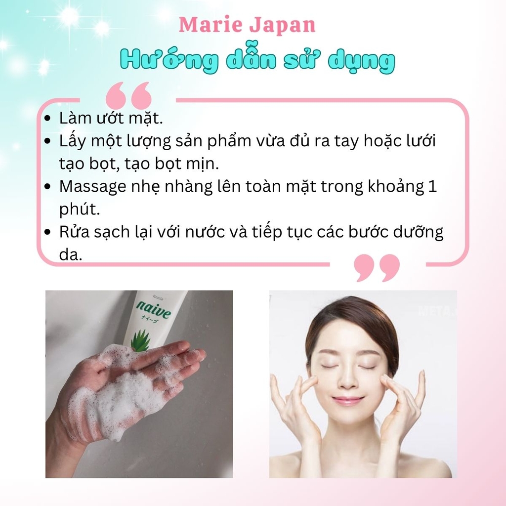 Sữa Rửa Mặt Kracie Làm Sạch Dịu Nhẹ Dưỡng Ẩm Mịn Da Naive Foaming Face Wash Nhật Bản Tuýp 130g