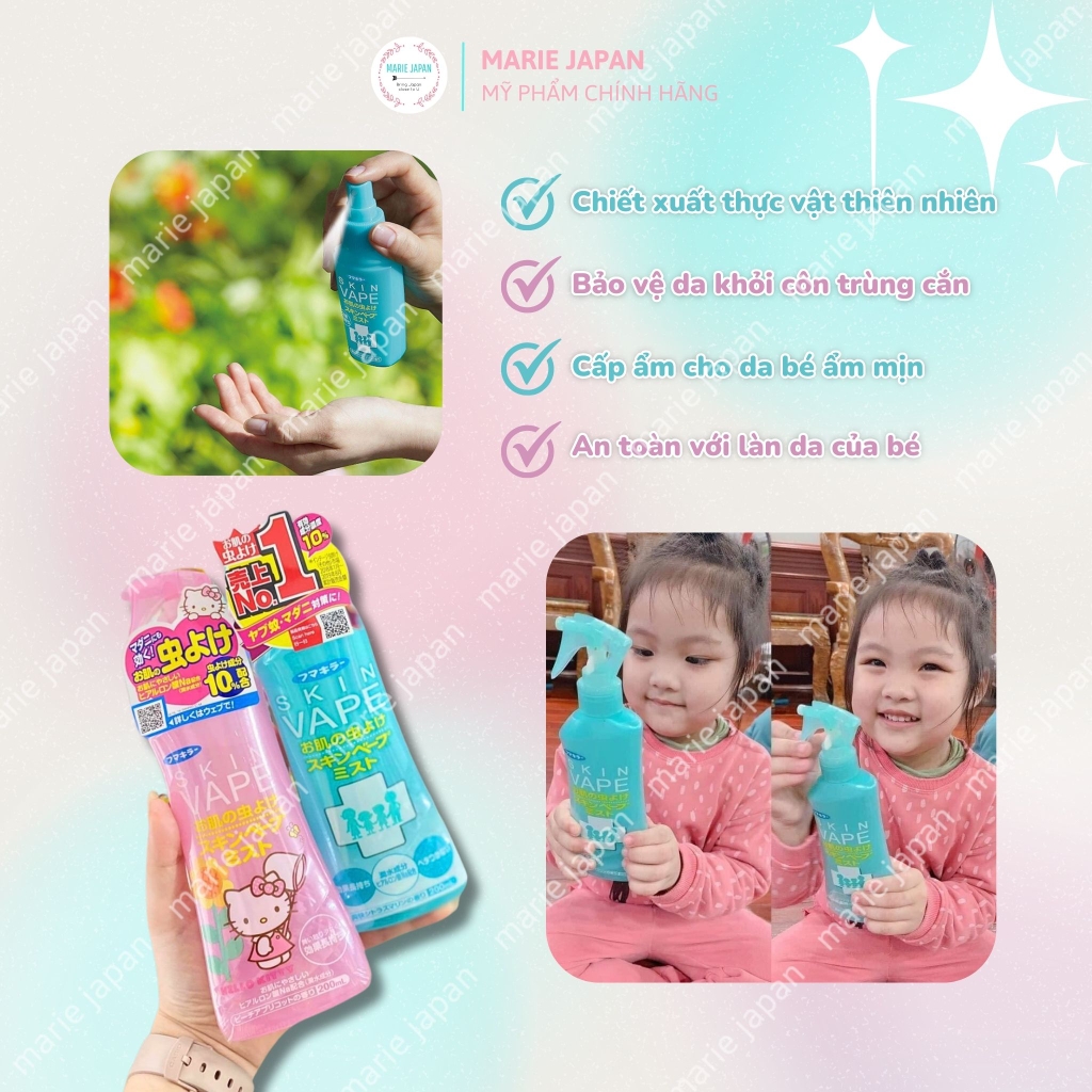Xịt Chống Muỗi Skin Vape Nhật Bản  Chai 200ml