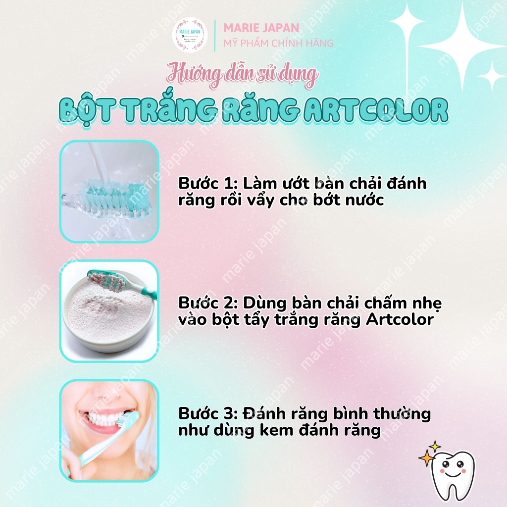 Bột Trắng Răng Artcolor Thơm Miệng Sạch Mảng Bám Hộp 75g