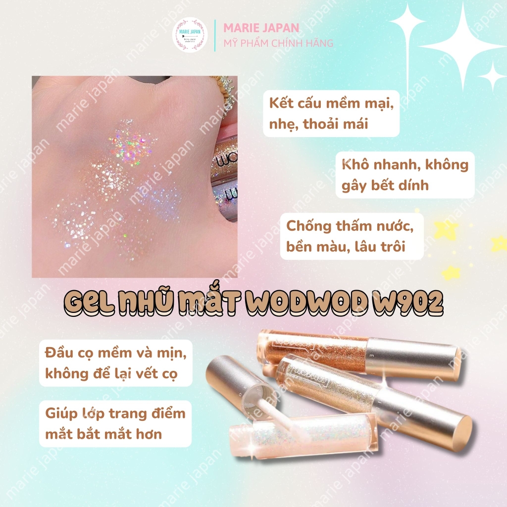 Gel Nhũ Mắt WODWOD Shining Liquid Eyeshadow W902 Lấp Lánh