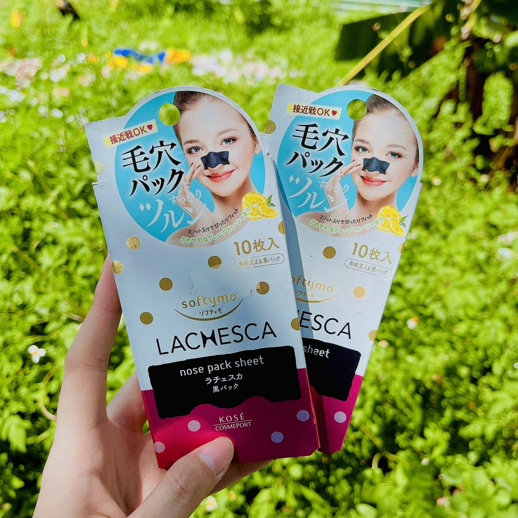 Miếng Lột Mụn Đầu Đen Lachesca Kose Softymo Hộp 10 Miếng Nhật Bản