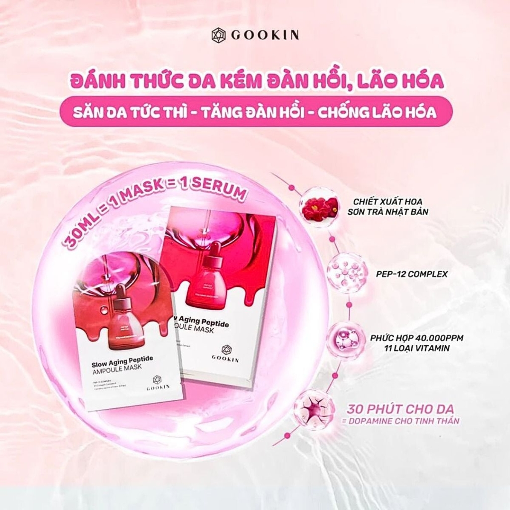 [HỘP 10 MIẾNG] Mặt Nạ Gookin Ampoule Mask Cấp Ẩm Dưỡng Sáng Phục Hồi Căng Bóng Da 1 Miếng Lẻ Hàn Quốc
