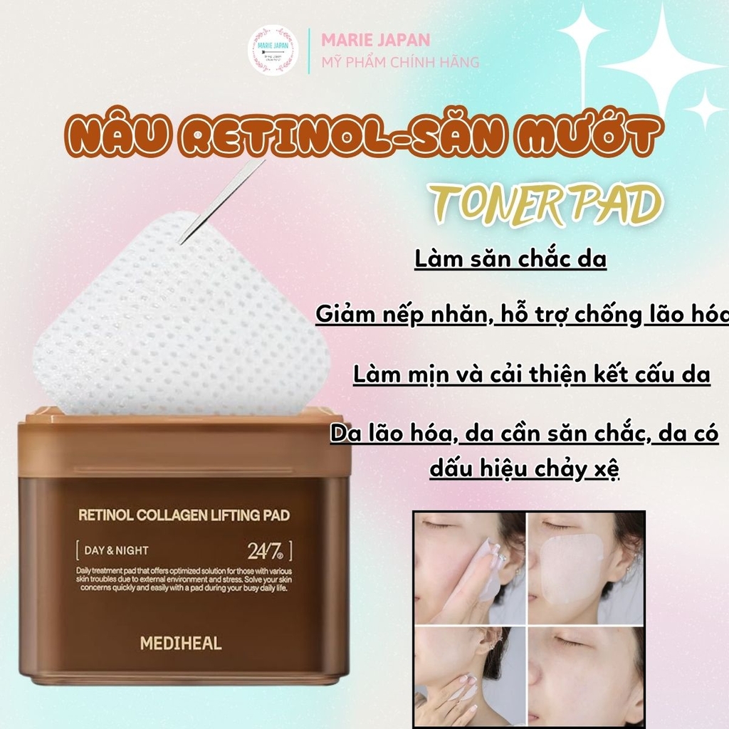 Toner Pad Mediheal Sạch Sâu Dưỡng Ẩm Sáng Da Hàn Quốc Hộp 170ml