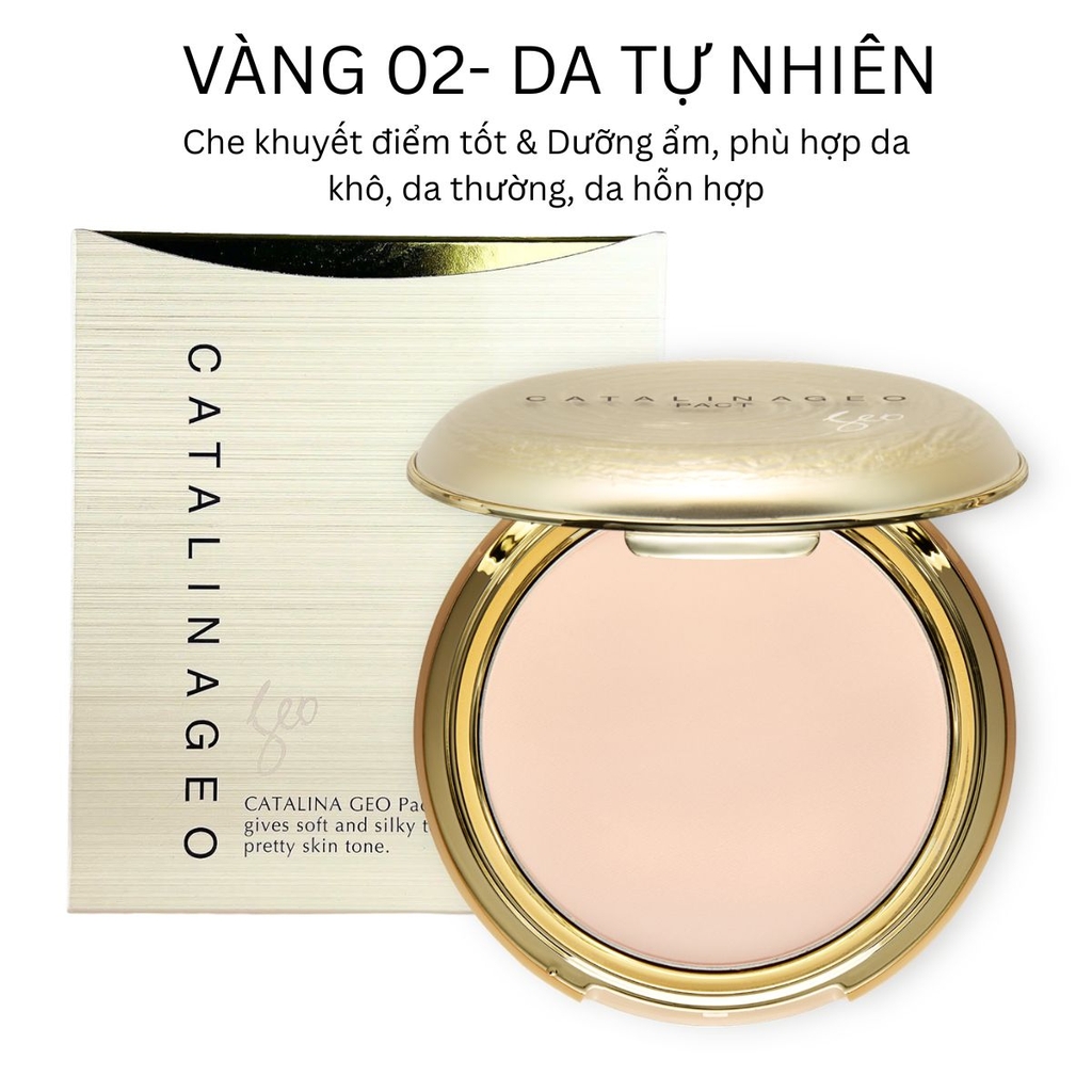 Phấn Phủ Catalina Geo Sempre /Catalina Happy & Please Pact Siêu Mịn Kiềm Dầu  Khô Thoáng Tự Nhiên Hàn Quốc 22g