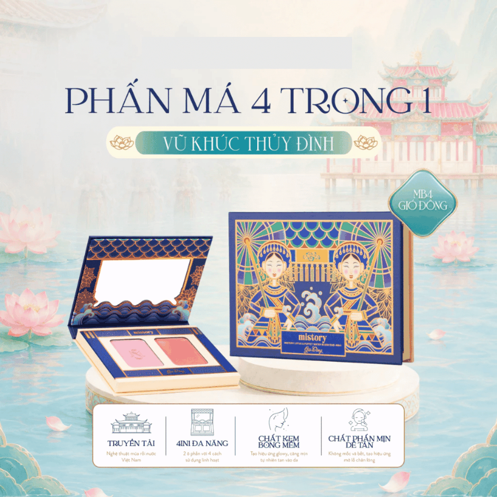 [MUA 2 TẶNG 1] Phấn Má Mistory 4in1 Vũ Khúc Thủy Đình Hiệu Ứng Căng Bóng Sáng Da 6g-TẶNG GƯƠNG LOAN Ổ